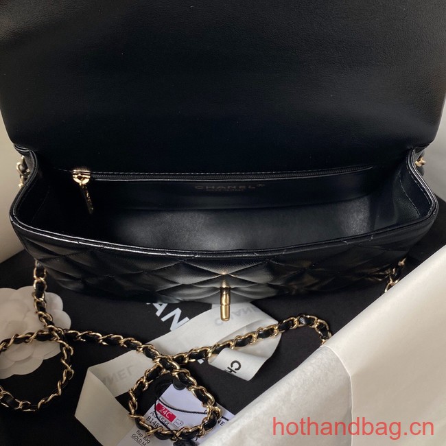 Chanel small flap bag with top handle AS4544 black
