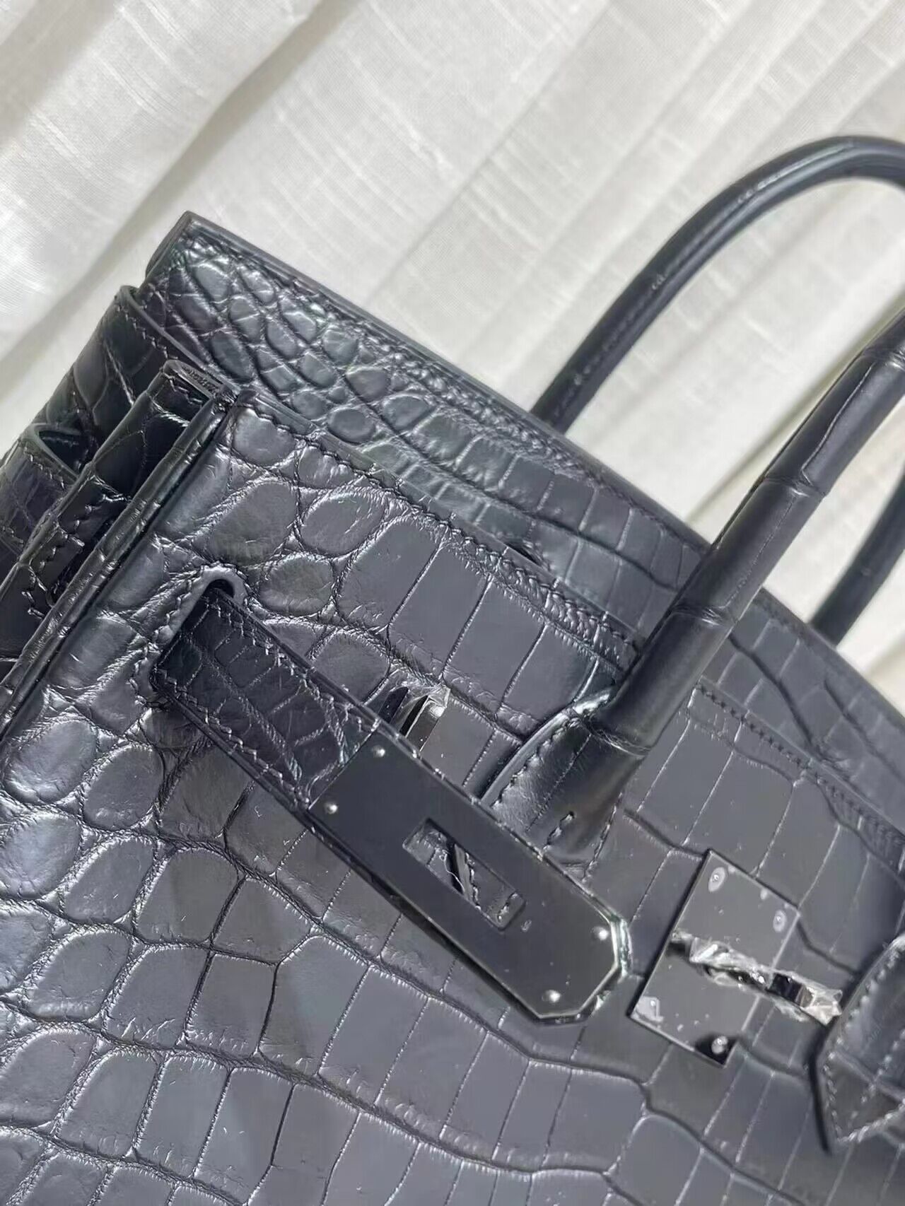 Hermes Birkin 30CM Original Crocodile Leather Bag BK30 Black