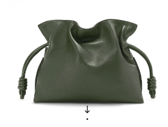 Loewe Mini Napa Leather Flamenco clutch 26941 Khaki Green