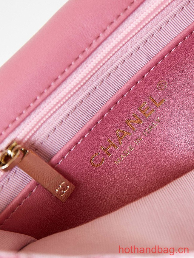 Chanel small Tweed CLASSIC HANDBAG AS3782 pink
