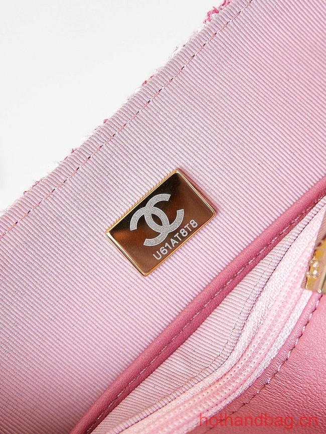 Chanel small Tweed CLASSIC HANDBAG AS3782 pink