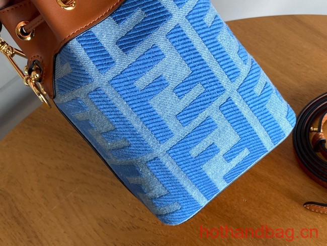 Fendi Mon Tresor fabric mini bag with FF motif 0111 blue