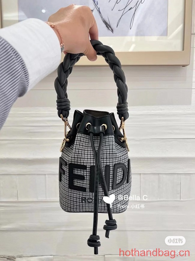 Fendi Mon Tresor fabric mini bag with FF motif 0111 gray