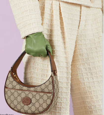 Gucci HALF-MOON-SHAPED MINI BAG WITH INTERLOCKING G 726843 brown