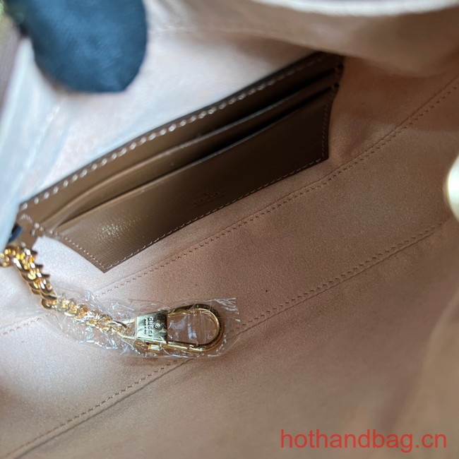 Gucci HALF-MOON-SHAPED MINI BAG WITH INTERLOCKING G 726843 brown