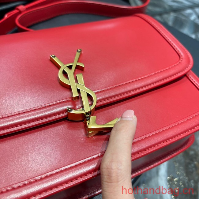 SAINT LAURENT SOLFERINO MEDIUM SATCHEL IN BOX LEATHER 634305 red