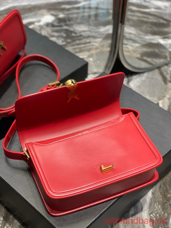 SAINT LAURENT SOLFERINO MEDIUM SATCHEL IN BOX LEATHER 634305 red