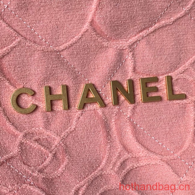 CHANEL 22 HANDBAG Tweed AS3260 pink