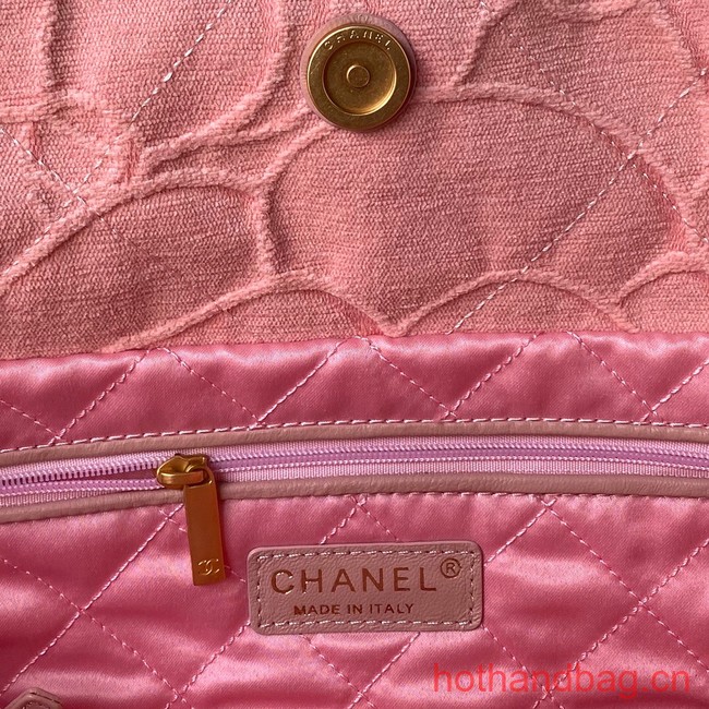 CHANEL 22 HANDBAG Tweed AS3260 pink