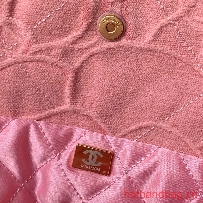 CHANEL 22 HANDBAG Tweed AS3260 pink