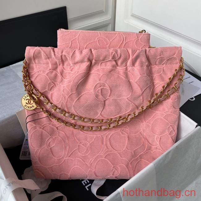 CHANEL 22 HANDBAG Tweed AS3260 pink