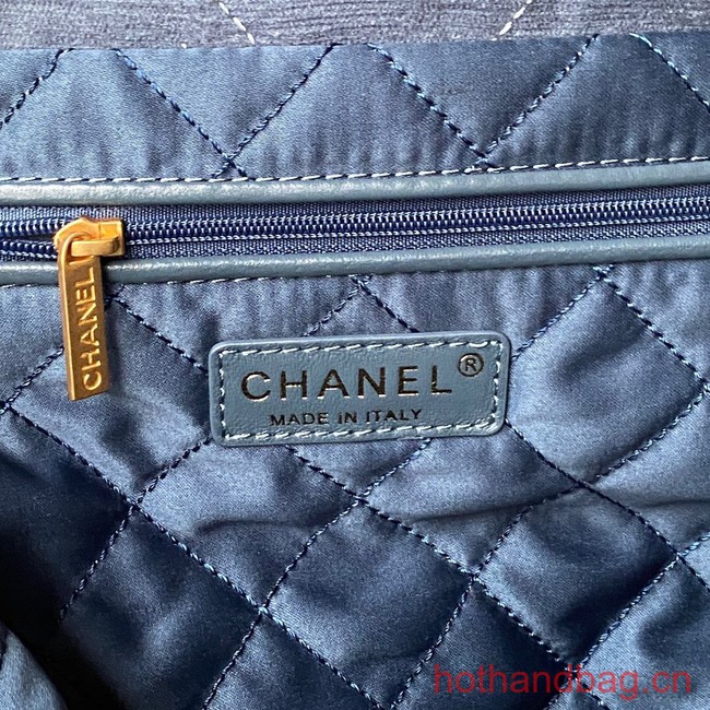 CHANEL 22 HANDBAG Tweed AS3260 blue