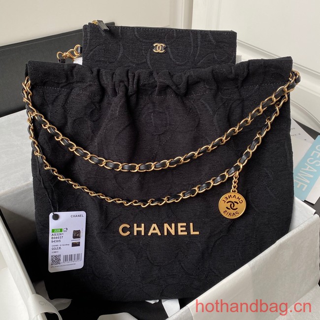 CHANEL 22 HANDBAG Tweed AS3261 black