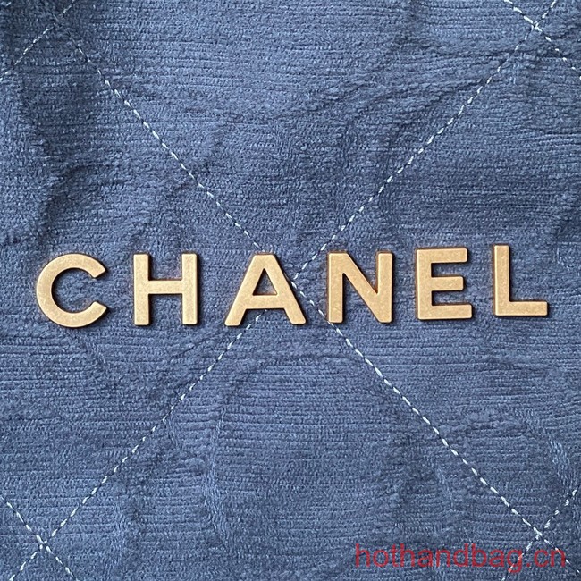 CHANEL 22 HANDBAG Tweed AS3261 blue