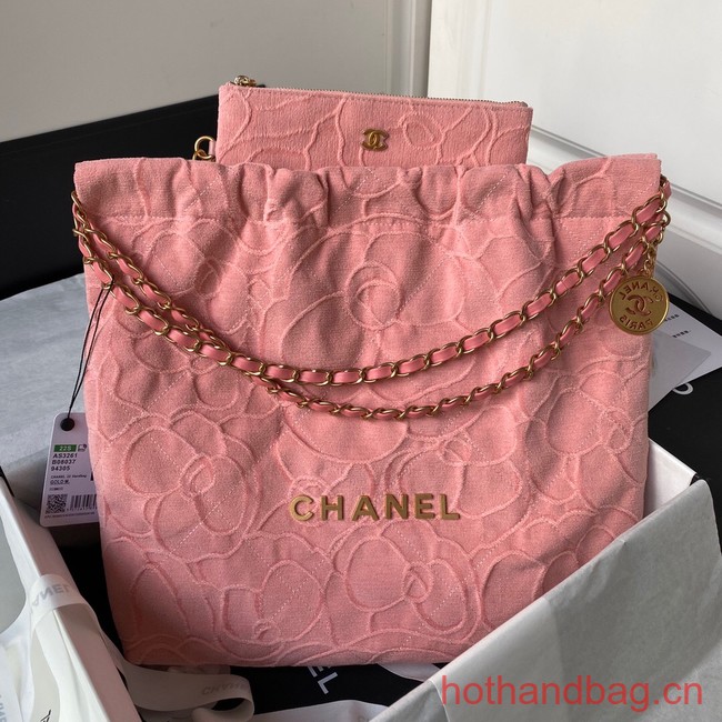 CHANEL 22 HANDBAG Tweed AS3261 pink