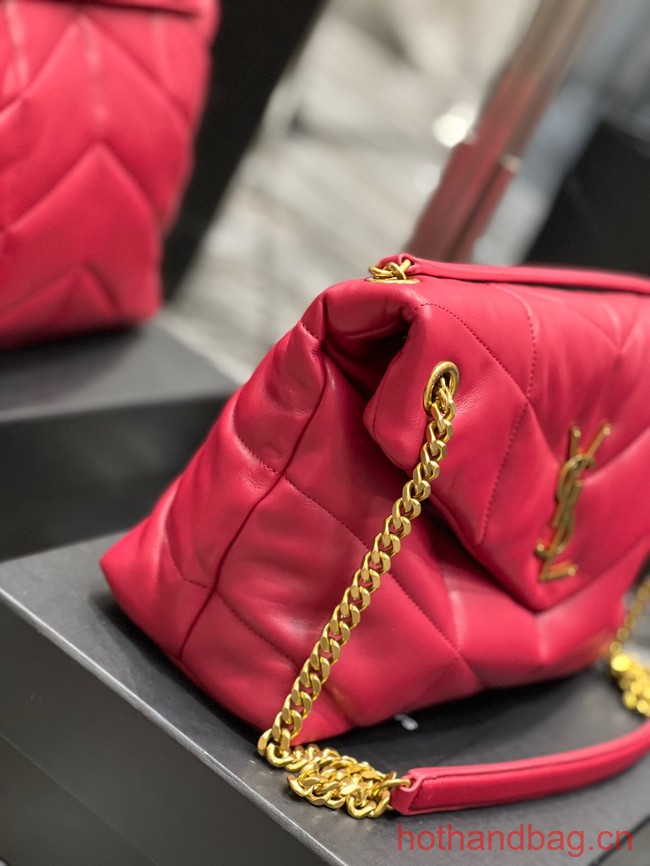 SAINT LAUREN PUFFER SMALL CHAIN BAG Y777476 red