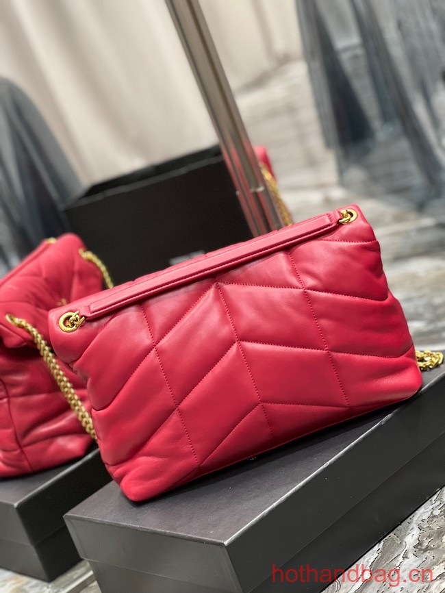 SAINT LAUREN PUFFER SMALL CHAIN BAG Y777476 red