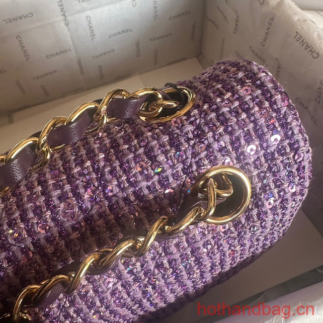 Chanel CLASSIC HANDBAG A01112 Purple