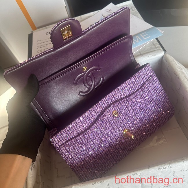 Chanel CLASSIC HANDBAG A01112 Purple