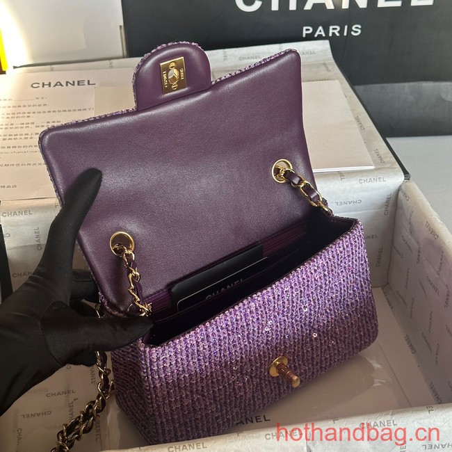 Chanel CLASSIC HANDBAG A01116 Purple