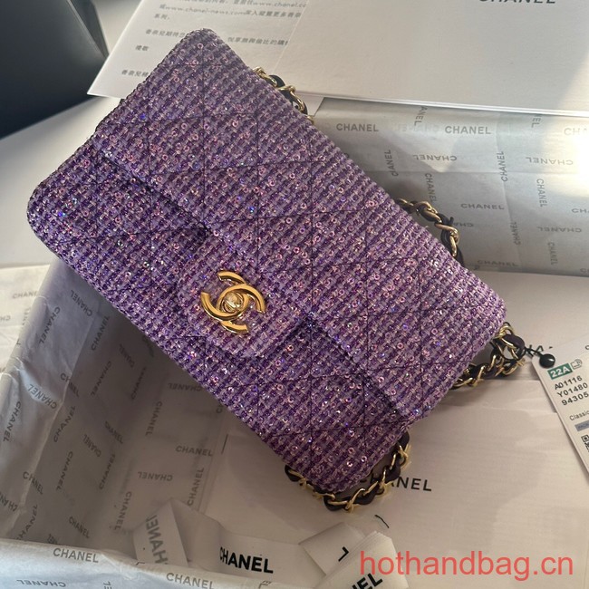 Chanel CLASSIC HANDBAG A01116 Purple