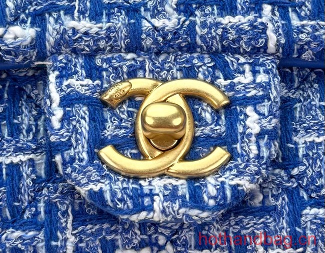 Chanel Tweed CLUTCH WITH CHAIN AS4151 blue