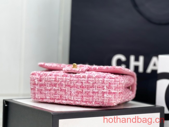 Chanel Tweed CLUTCH WITH CHAIN AS4151 pink