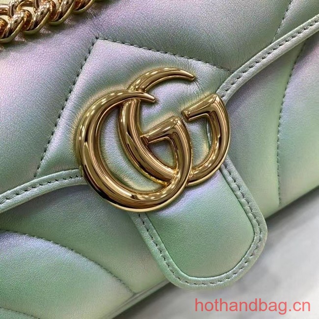 Gucci GG MARMONT MINI SHOULDER BAG 446744 green iridescent