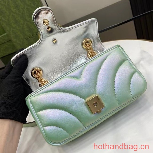 Gucci GG MARMONT MINI SHOULDER BAG 446744 green iridescent