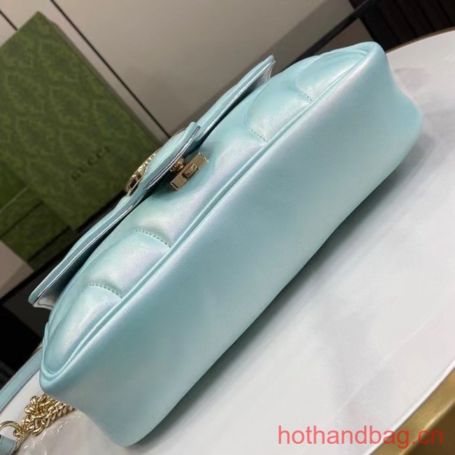 Gucci GG MARMONT SMALL SHOULDER BAG 443497 Blue iridescent 