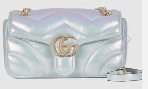 Gucci GG MARMONT SMALL SHOULDER BAG 443497 Blue iridescent