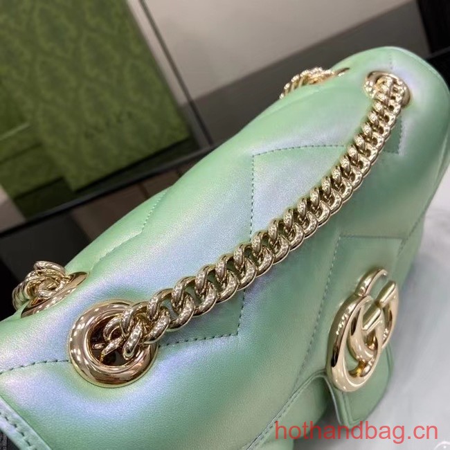 Gucci GG MARMONT SMALL SHOULDER BAG 443497 Green iridescent