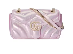 Gucci GG MARMONT SMALL SHOULDER BAG 443497 Pink iridescent