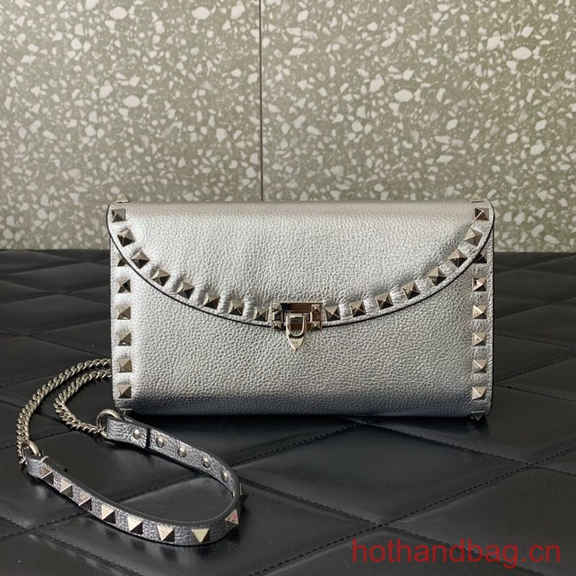 VALENTINO GARAVANI Loco Calf leather bag 0059 silver