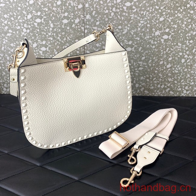 VALENTINO GARAVANI Loco Calf leather bag 0042 white