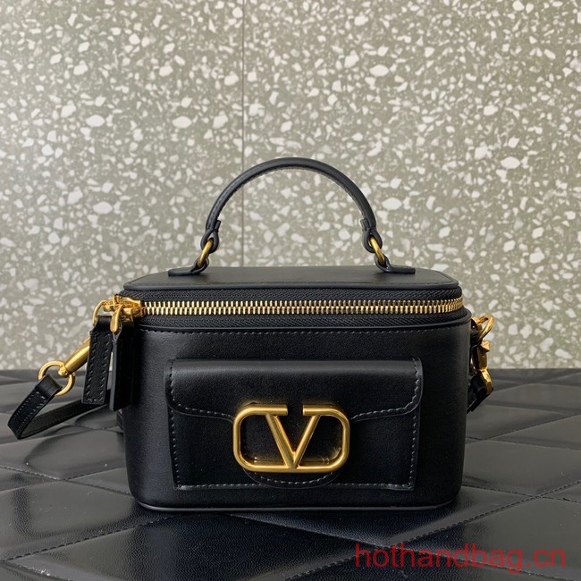 VALENTINO Mini LOCO calfskin box bag HT098 BLACK