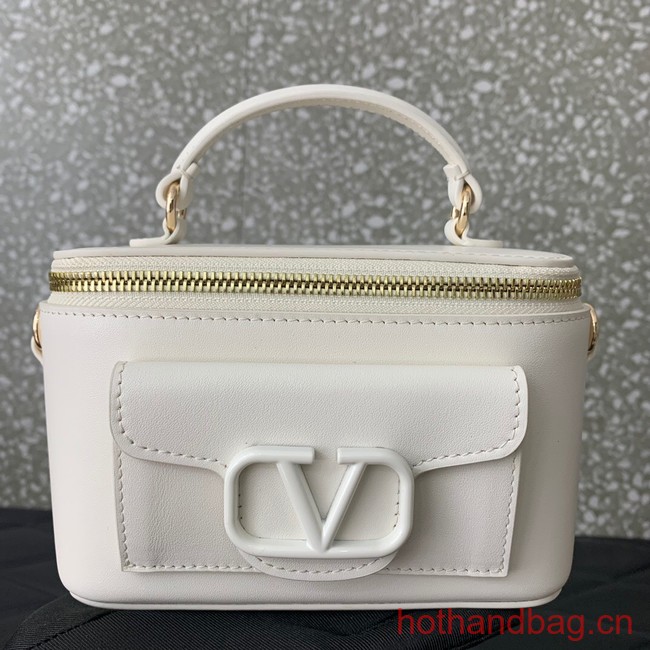 VALENTINO Mini LOCO calfskin box bag HT098 WHITE