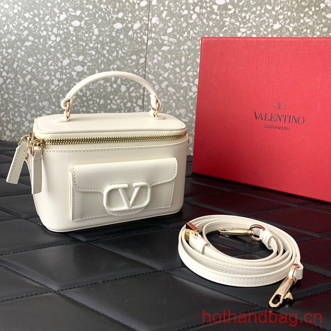 VALENTINO Mini LOCO calfskin box bag HT098 WHITE