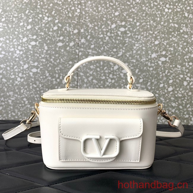 VALENTINO Mini LOCO calfskin box bag HT098 WHITE