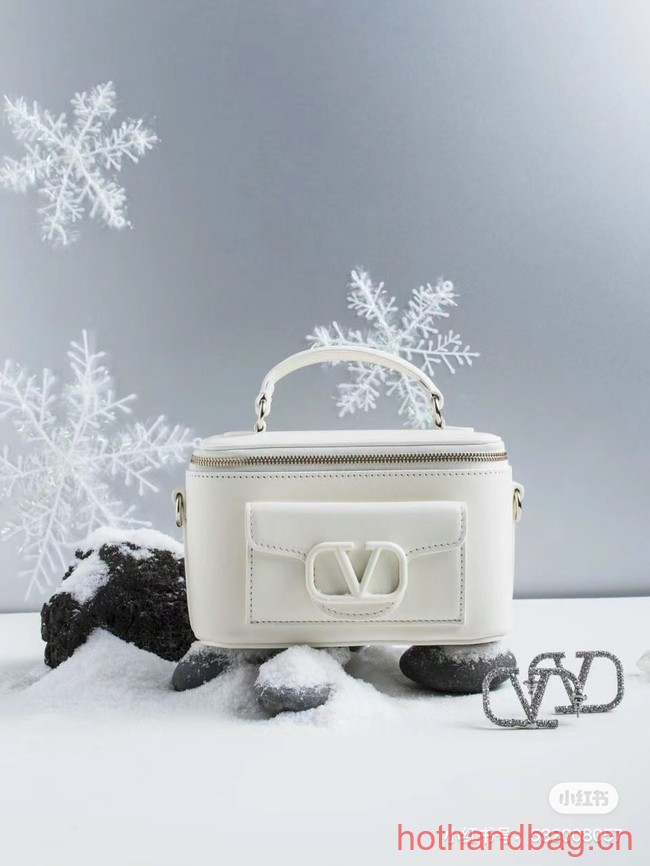 VALENTINO Mini LOCO calfskin box bag HT098 WHITE