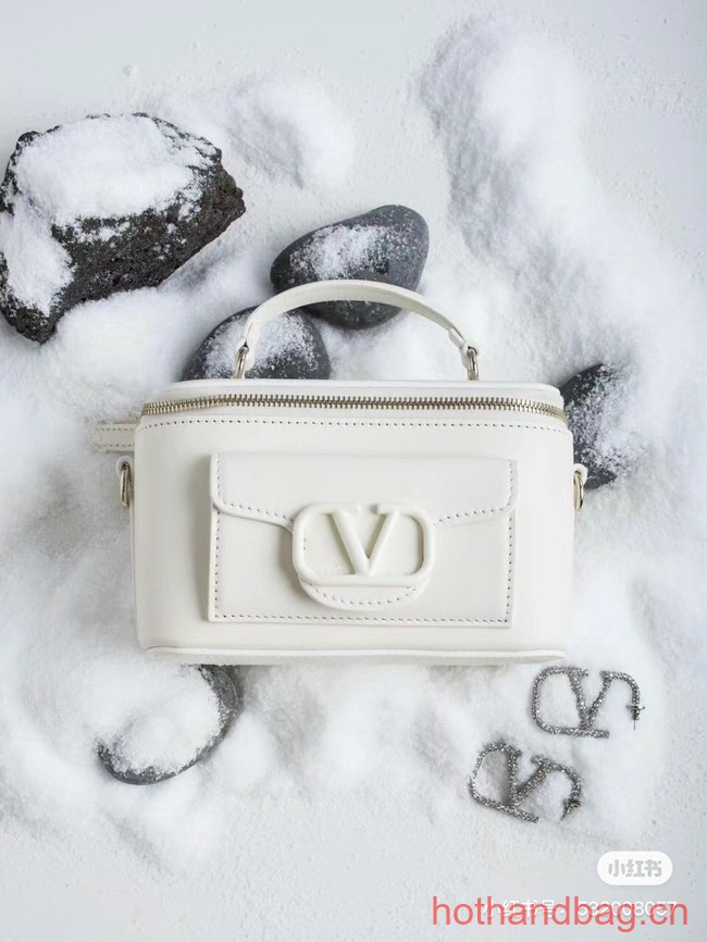 VALENTINO Mini LOCO calfskin box bag HT098 WHITE