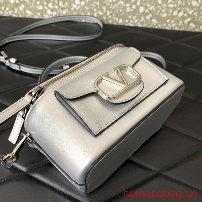 VALENTINO Mini LOCO calfskin box bag HT098 silver