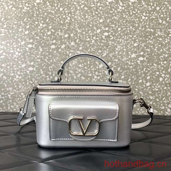 VALENTINO Mini LOCO calfskin box bag HT098 silver