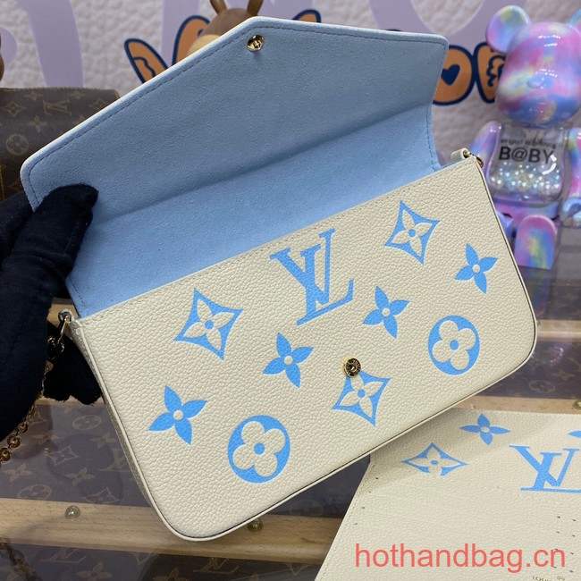 Louis Vuitton Felicie Pochette M83025 Latte White& Candy Blue