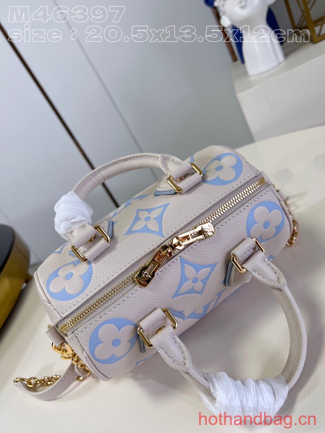 Louis Vuitton Speedy Bandouliere 20 M46397 Beige&Light blue