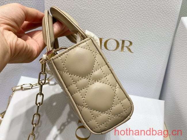 Dior mini Lady D-Joy Bag Cannage Lambskin 9230 Apricot