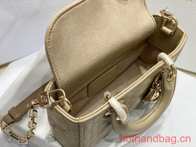 Dior mini Lady D-Joy Bag Cannage Lambskin 9230 Apricot