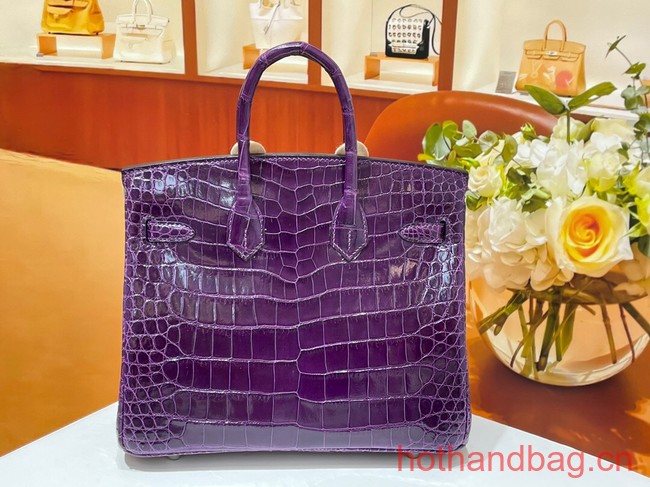 Hermes Birkin 30CM Original Crocodile Leather Bag 5530 Deep Purple