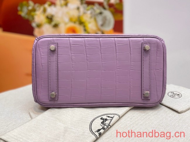 Hermes Birkin 30CM Original Crocodile Leather Bag 5530 Light purple