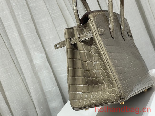 Hermes Birkin 30CM Original Crocodile Leather Bag 5530 gray